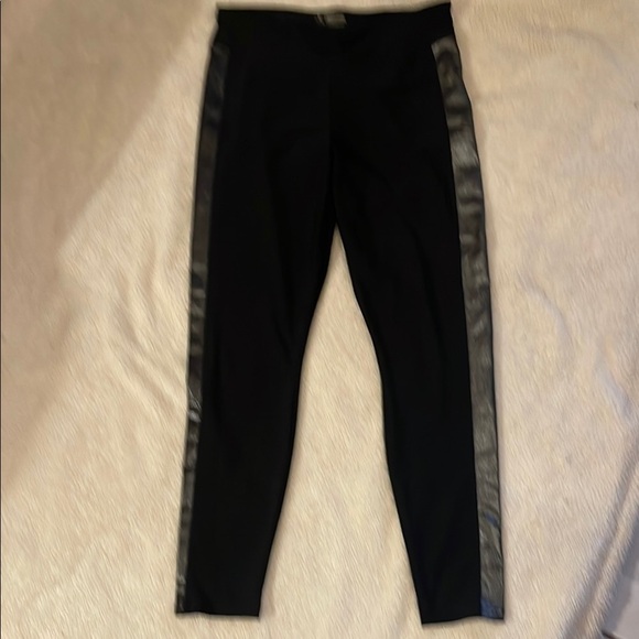 Adore Me Black Leggings with Metalic Side Panels - Picture 2 of 5